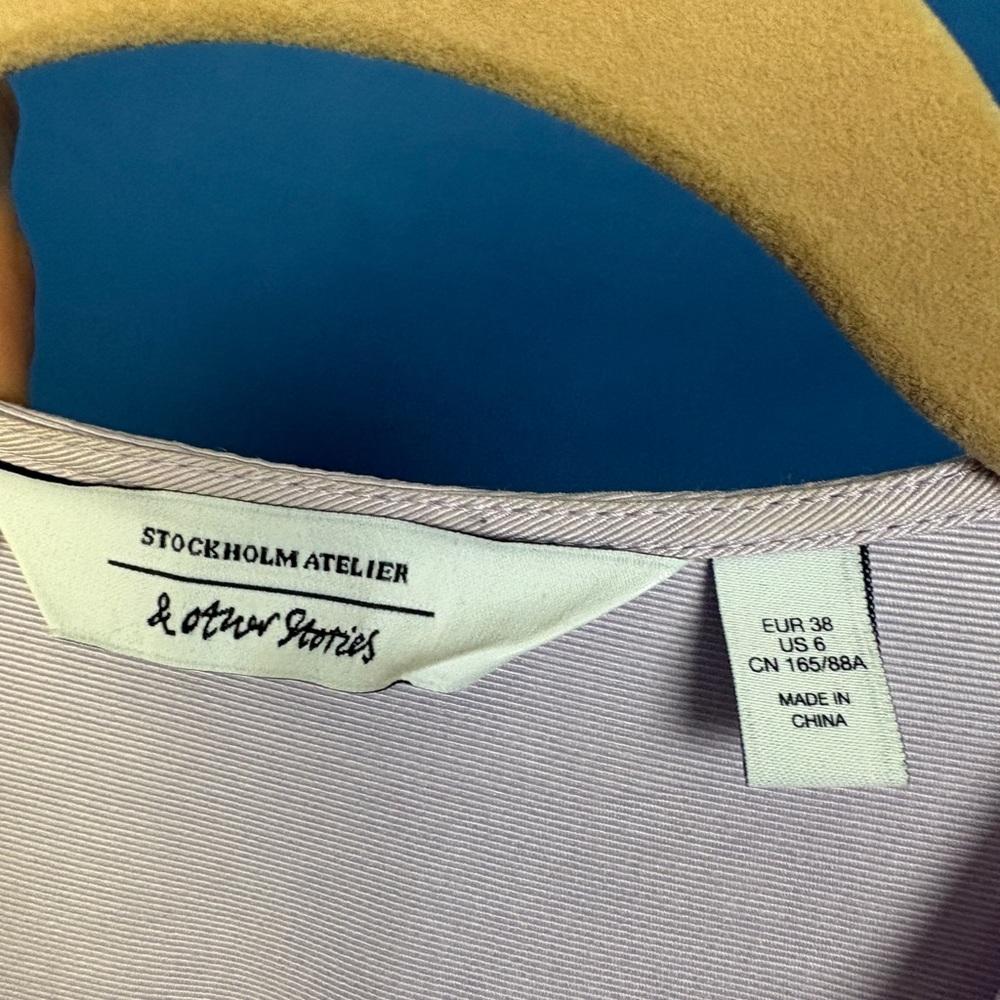 & Other Stories Lilac Wrap Short Robe Dress, size 6